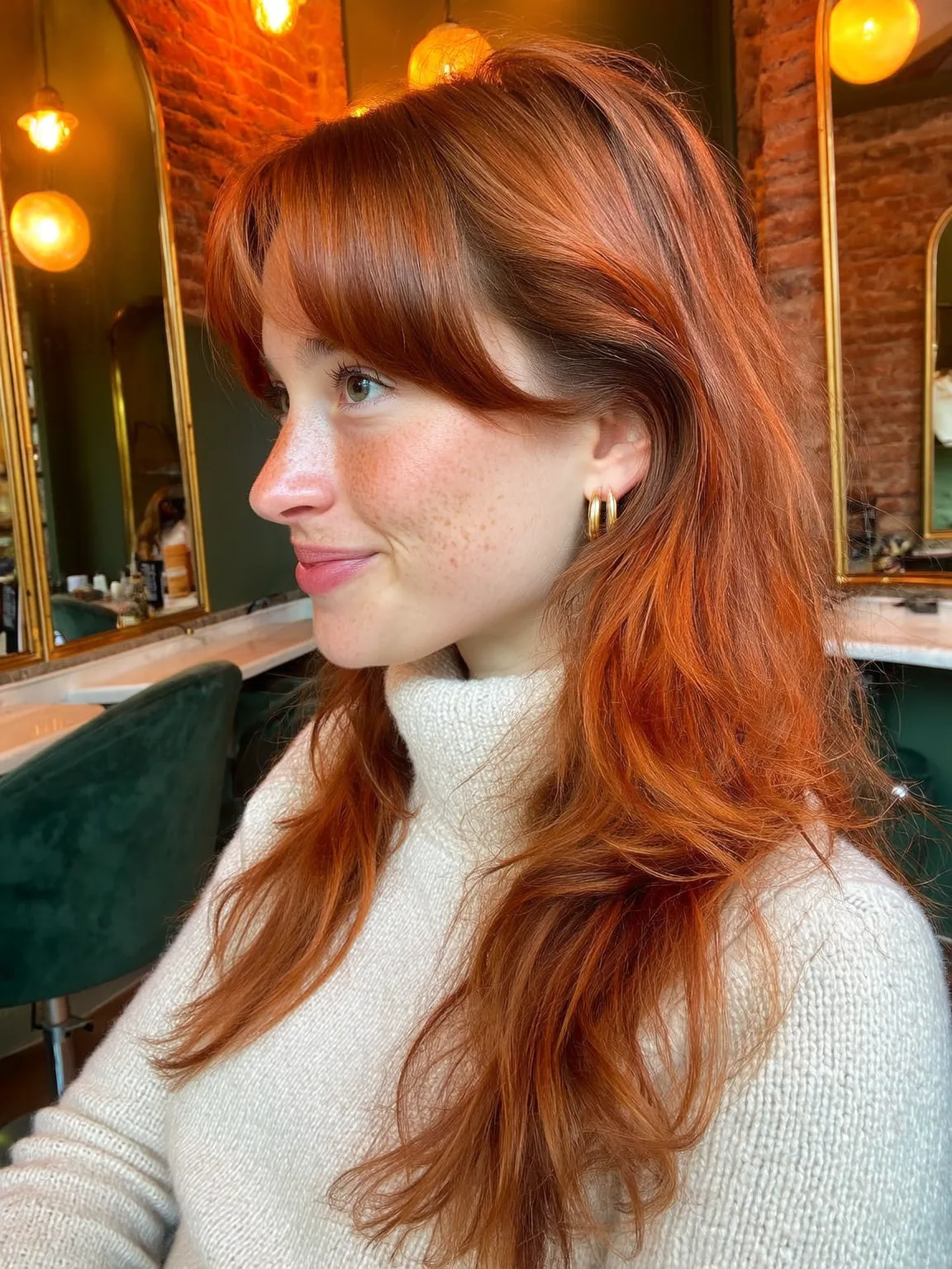 Long Layered Cut with Vibrant Copper Red